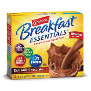 NESTLE CARNATION¨ INSTANT BREAKFAST¨ POWDER Chocolate, 10/bx, 6 bx/cs