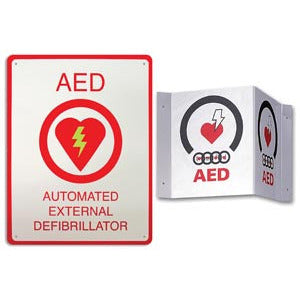 ZOLL AED ACCESSORIES AED Plus Wall Sign, Flat, 8.5" x 11"