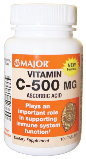 MAJOR Vitamin C, 500mg, Tablets, 100s, NDC# 00904-0523-60