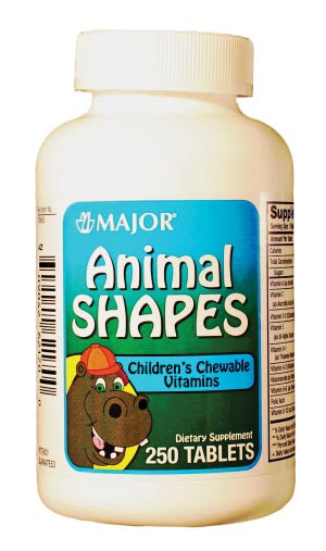 MAJOR Animal Shapes, Chewable, 250s, Compare to Flintstones, NDC# 80681-0116-00