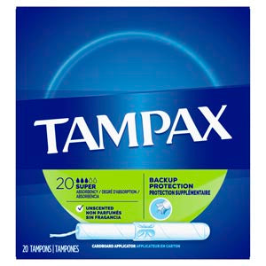 Tampax Super Absorbency Tampons, Unscented, 20/bx, 24 bx/cs – Rhino ...