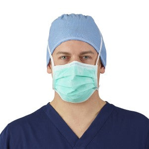 O&M HALYARD 28806 FLUIDSHIELD LEVEL 1 Fog-Free Surgical Mask, SO SOFT Lining, Ties, Green 50/Box