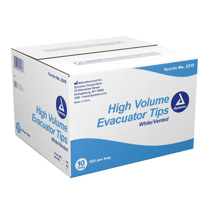 Dynarex High Volume Evacuation Tip, White